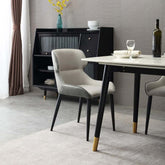 Contemporary gray dining chair with comfortable upholstered seating set